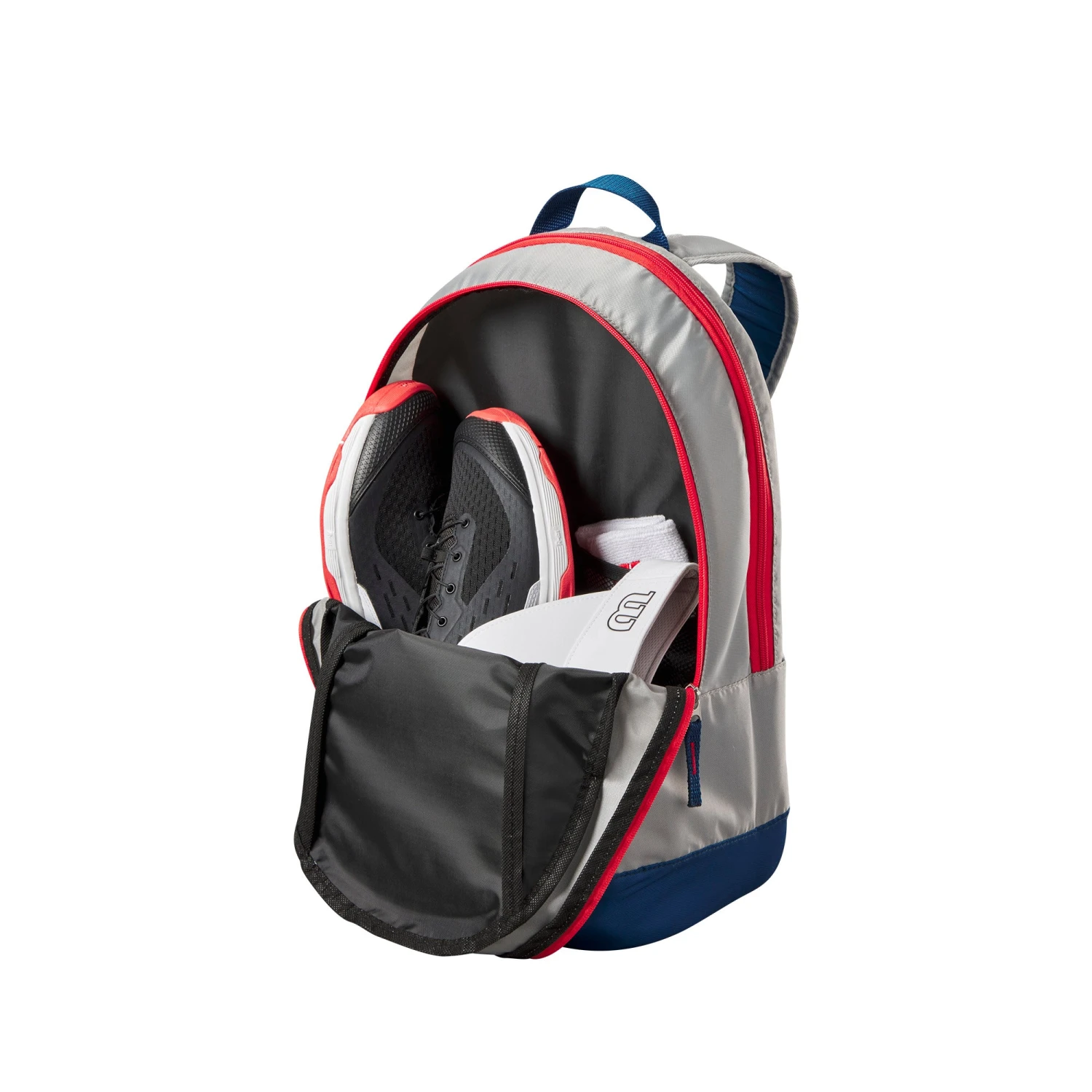 Wilson Junior Backpack - Light Grey/Red/Blue 4 Wilson Junior Backpack - Light Grey/Red/Blue - Image 2