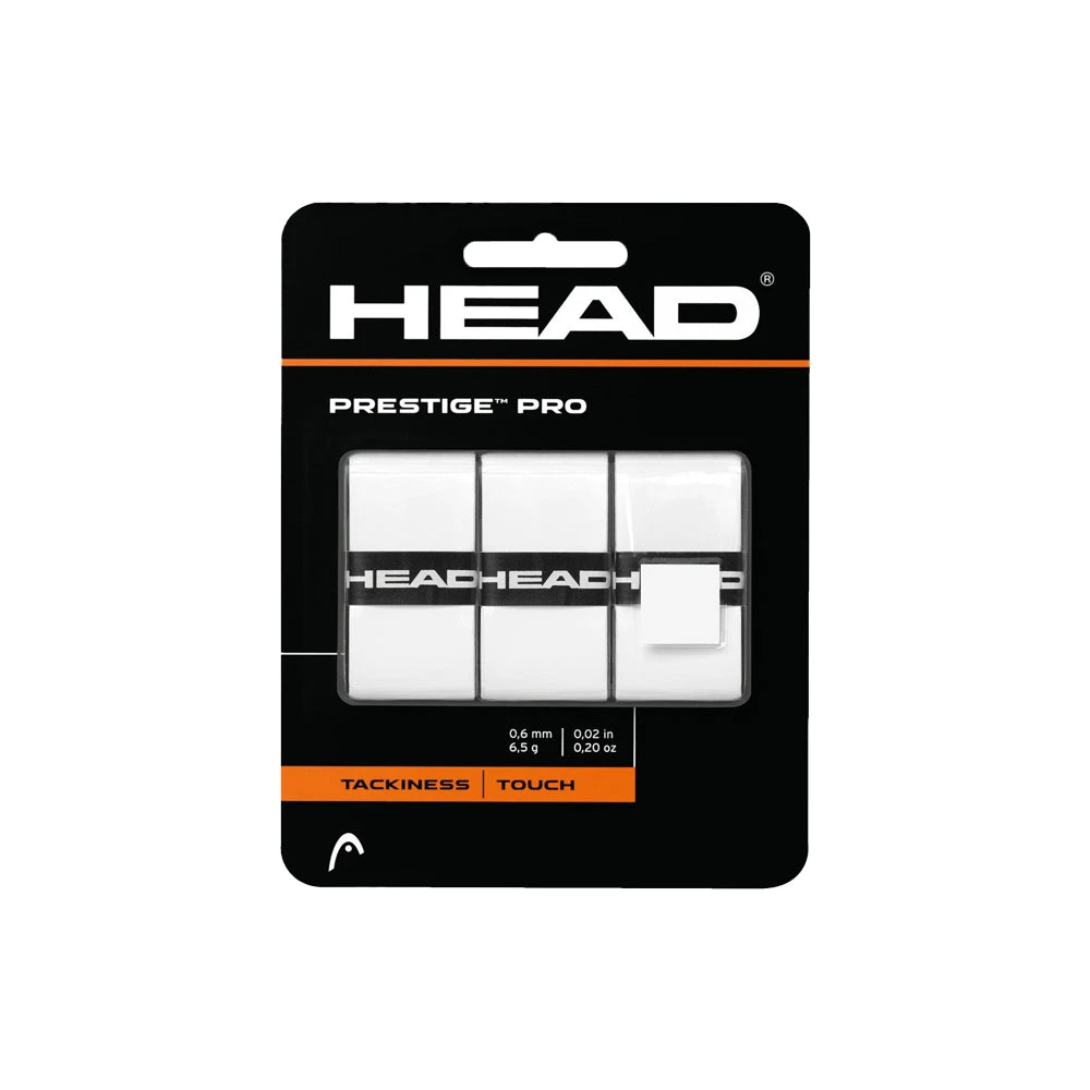 Head Prestige Pro Overgrip (3 Pack) - White 3 Head Prestige Pro Overgrip (3 Pack) - White