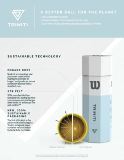 Wilson Triniti - Case (24 Cans / 72 Balls) -Tennis Equipment Shop wilson triniti tennis ball info